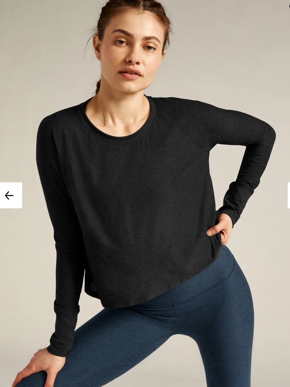 Beyond Yoga Black Featherweight Daydreamer Pullover Top XL Spacedye Gym Casual